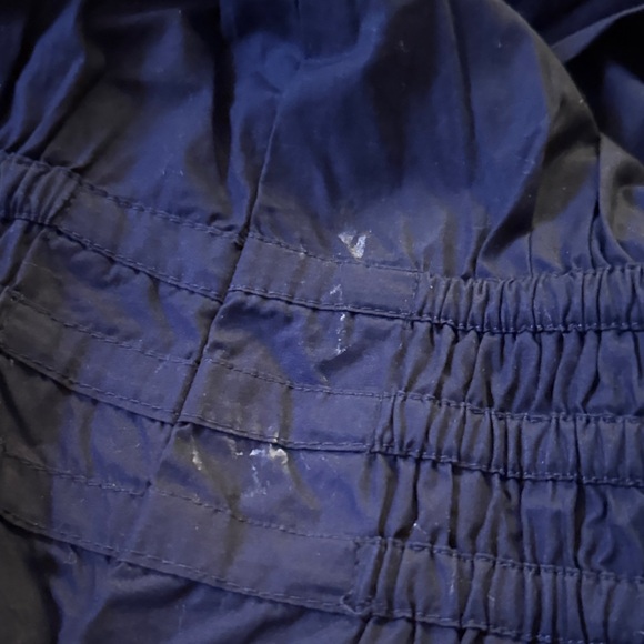 B19 Quince Puff Sleeve Smocked Waist Modest Dark Navy Blue Maxi Dress - Picture 6 of 7